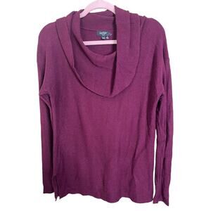 Lord & Taylor wool blend Sweater Tunic wine red Petite Medium PM